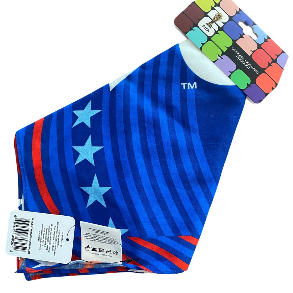 FIFA World Cup 2026 USA Bandana Official Licensed Product Blue Red White BANF26